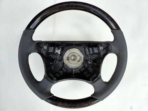2000 01 02 Mercedes E320 500 W210 Steering Wheel BirdsEye Black Leather Facelift - Picture 1 of 11