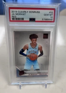 2019-20 Clearly Donruss Ja Morant Rated Rookie Red RC 04/49 PSA 10 GEM MINT - Picture 1 of 2