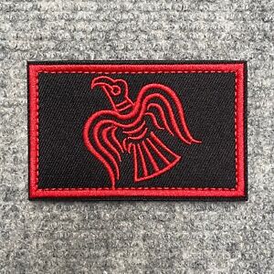 Viking Odin Norse Raven Tribal Bird Morale Patch Red for UBACS & Bergen's