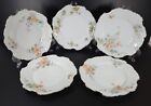 Hermann Ohme Floral 7.5" Gold Guilded Salad/Dessert Plates Atq Germany Lot of 5