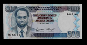 BURUNDI ( 1 ) BANKNOTE 500 FRANCS 5 . 2 .1995(2005) P 37 A Stempelglanz - Bild 1 von 2