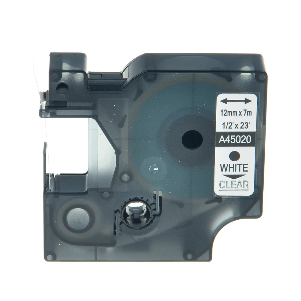 45020 BIANCO SU TRASPARENTE NASTRO COMPATIBILE DYMO D1 CASSETTA LABELMANAGER