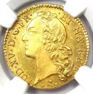 1769-COW France Gold Louis XV d'Or Coin 1 L'OR. NGC Uncirculated Detail (UNC MS) - Picture 1 of 6