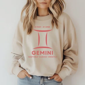 Gemini Zodiac Sign Crewneck Sweatshirt, Anthropologie Inspired, Gemini Traits, - Picture 1 of 58