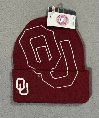 Oklahoma Sooners OU NCAA Vintage Puños Invierno Gorro Deportivo Gorra Nuevo con Etiquetas Foto 1 de 4