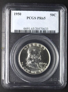 1950 Franklin Silver Half Dollar PCGS PR 65 - COINGIANTS - - Picture 1 of 2