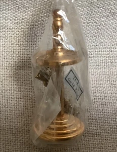 24k Gold Plated Dollhouse Miniature Fireplace Set Broom Poker Stand - Picture 1 of 4