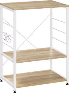 Scaffale per Cucina Carrello per Microonde Forno a 3 Ripiani in Metallo E Legno - Foto 1 di 12