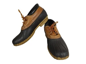 Vintage LL Bean Maine Bean Boots Gumshoes Mens Size 11 Brown Low Duck Boots - Picture 1 of 12