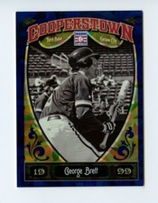 E028 GEORGE BRETT 2013 PANINI COOPERSTOWN BLUE CRACKED ICE 486/499 #99 ROYALS SP