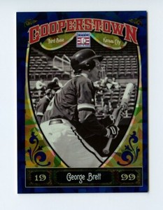 E028 GEORGE BRETT 2013 PANINI COOPERSTOWN BLUE CRACKED ICE 486/499 #99 ROYALS SP
