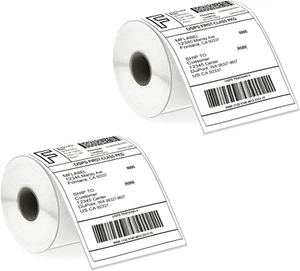 2 Rolls 4x6 Direct Thermal Labels, Perforated, 250/Roll, for Thermal Printers - Picture 1 of 9