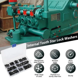 360Pcs Tooth Locking Ring Washers Steel Internal Tooth Star Clip Washers jeUoD - Picture 1 of 11