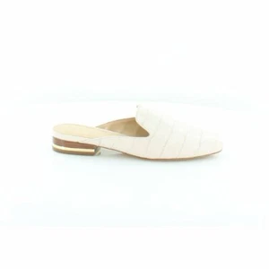 Michael Kors Natasha Embossed Leather Almond Toe Slides Ecu Creamy White 9 M - Picture 1 of 5
