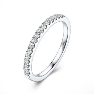 0.2CT Natural Diamonds Solid 14K White Gold Simple Engagement Jewelry Band Ring 