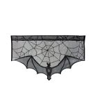 Lace Spiderweb Fireplace Mantle Cover Bat Table Runner Halloween Horror Props