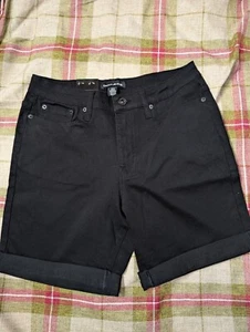Size UK 8/12 - DKNY Jeans Women's Black Pull On Stretchy Shorts - Picture 1 of 3