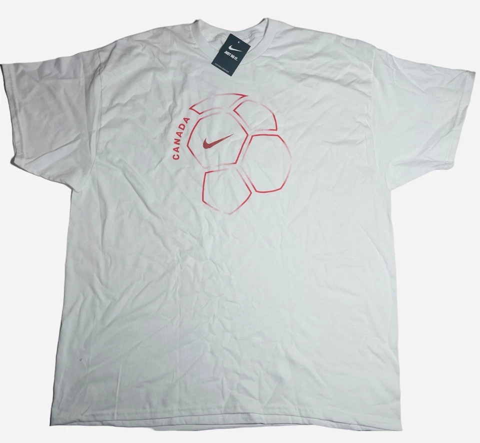 Nike T SHIRT, CANADA SOCCER  T-SHIRT, ADULT SIZES, 100% COTTON, GREAT FOR FANS - Image 1 of 1