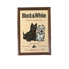Black and White Whisky Wooden Framed Small Mirror 33x23cm | Pub Mirror