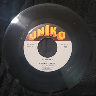 NACHO GARZA Y SUS TÉCNICOS - ALBRICIAS - 7" 45 RPM - TEXANO RARE!!!! - Image 1 of 3