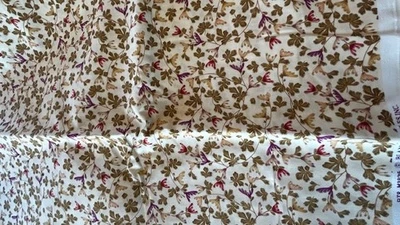 2 Yards quilting Fabric sewing material Lovely leaf neutral back Blank Textiles - Image 1 of 3