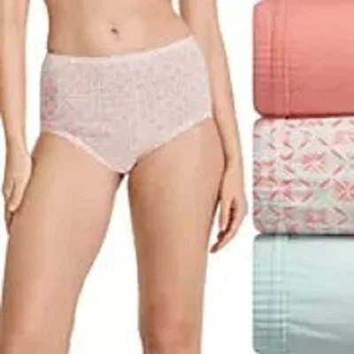 Jockey Elance Cotton Comfort 100% Cotton 1484 Brief Pantie 3 Pack Size 6 Medium - Image 1 of 4