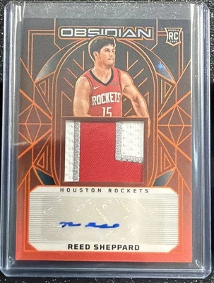 REED SHEPPARD 2024-25 Obsidian Rookie Jersey Auto #220 Martian FOTL Rockets 3/18 - Image 1 of 3