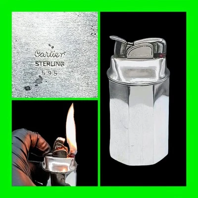 Stunning Vintage Cartier Sterling Silver Petrol Table Lighter NO Monogram Workin - Image 1 of 4