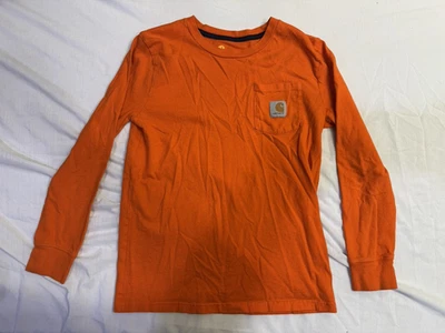 Camisa manga longa Carhartt masculina tamanho médio 10-12 laranja - Imagem 1 de 3