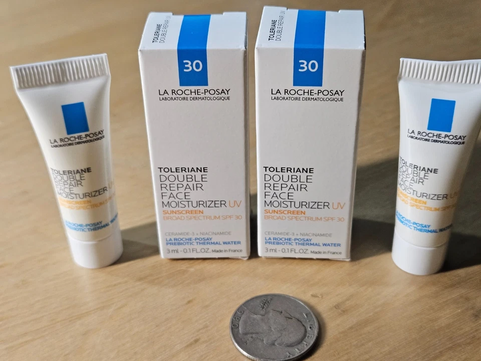 2x La Roche-posay Toleriane Double Repair Face Moisturizer UV Sample Size 3 Ml