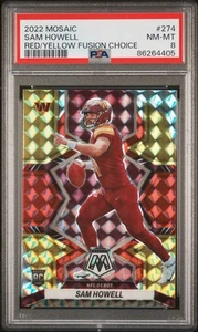 2022 Panini Mosaic Red Yellow Fusion Choice Rookie #274 Sam Howell /80 PSA 8 - Picture 1 of 2