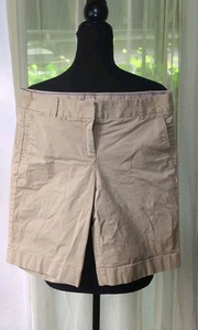 J. Crew Summer Weight Stretch Chino Bermuda Shorts, Khaki Cotton, Women's 2 - Picture 1 of 8
