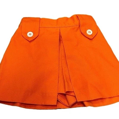 Pantalones Cortos De Colección Niñas Buster Marrón Naranja Verano Años 60 70 Talla 2T RARO Mod Foto 1 de 4