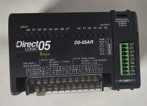 AUTOMATION DIRECT D0-05AR DIRECTLOGIC DL05 KOYO PLC UNIT+ F0-04AD-1 ANALOG INPUT - Picture 1 of 3