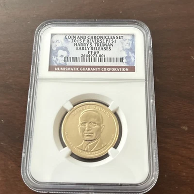 2015 P Coin & Chronicles Truman Reverse Proof Presidential $1 NGC PF 69 ER — 第 1/4 张图片