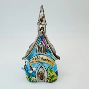 BLUE SKY Heather Goldminc Church Tealight Holder 2009 Philippians 4:13 - Picture 1 of 12