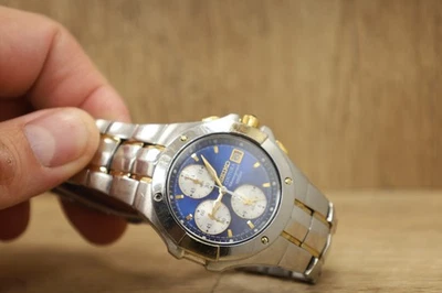 Seiko 7T62-0FA0 Chronograph Date Coutura Quartz 42mm Mens Watch New Batt 7.5" - Image 1 of 4