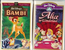 Bambi, 55th A.L.E,(VHS) & Alice In Wonderland M.C. (VHS); 2 Walt Disney VHS