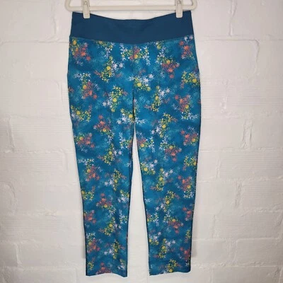 Pantalones Lands' End para mujer medianos (10-12) azul amarillo naranja flores Foto 1 de 4