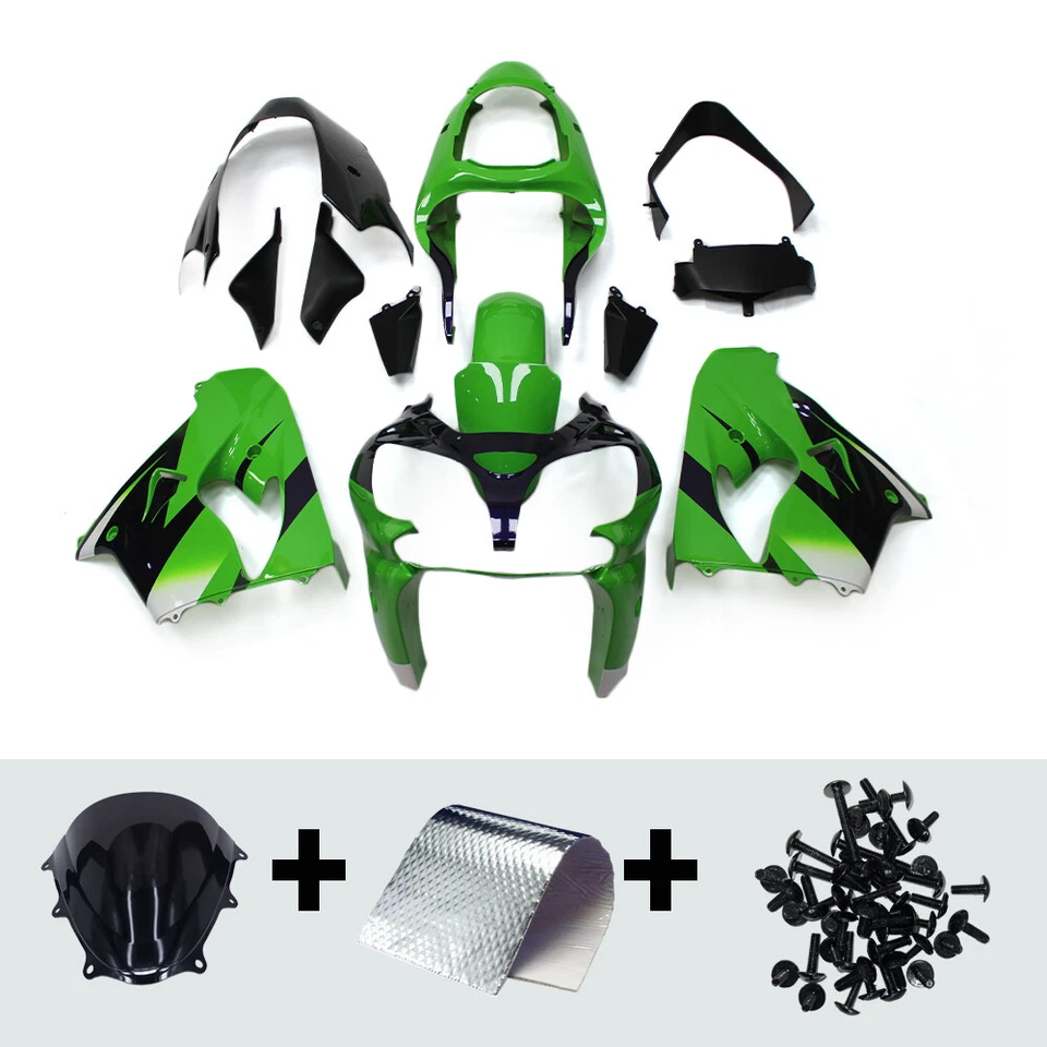 Kit de carenados verde azul para carrocería de inyección ABS Kawasaki Ninja ZX9R 2000 2001 Foto 1 de 4