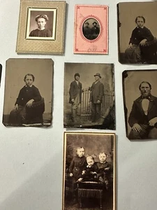 Foto ritratto tipo dagherrotipo in latta vintage 1800 foto (lotto di 8) - Foto 1 di 5