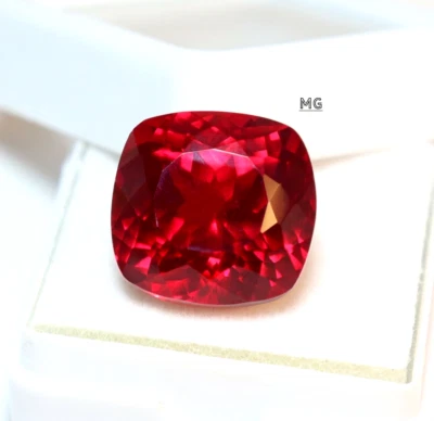 Beautiful Natural Burma Red Ruby 27.24 Ct Cushion Loose Gemstone GIE Certified - Image 1 of 4