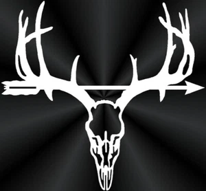 Deer Skull Car Window Vinyl Decal Hunting Rack Outdoors Sticker  - Picture 1 of 5