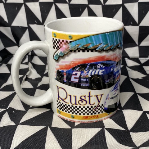 Nascar Rusty Wallace #2 Coffee Cup Mug Miller Lite Licensed By Penske Racing Cover
