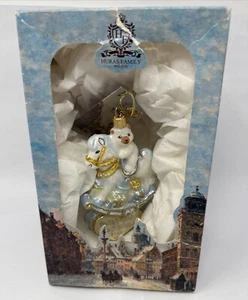 ZURÜCKGENOMMEN Huras Familie Glas Ornament BABY ERSTE WEIHNACHTEN NEU IM KARTON mit Etikett blau - Bild 1 von 13