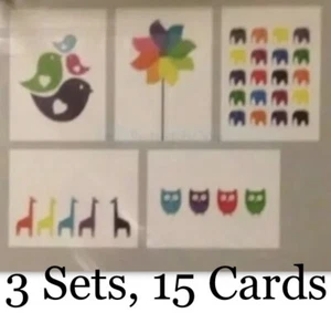 IKEA Kort 3 Sets,Art Cards,15,Bird Owl Rainbow Animal Elephant Nursery Decor,5x7 - Picture 1 of 24