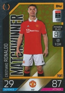 #117 RONALDO MANCHESTER UNITED SILVER FOIL CARD TOPPS MATCH ATTAX UCL 2022-23 - Picture 1 of 1
