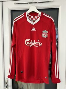 Liverpool 2008/10 Autentyczna domowa koszulka piłkarska z długim rękawem Medium Adidas
