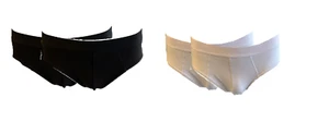 Herren Slip Unterhose 2er-Pack Bio Baumwolle Schwarz, Weiß Gr. M, L, XL, 2XL - Picture 1 of 4
