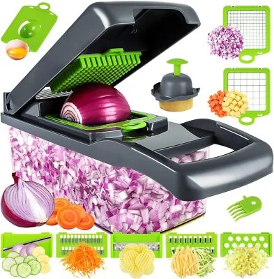 14en 1 Acero Inoxidable Picador De Verduras Cebolla Vegetales Cortadora Cortador